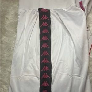 Pink white black kappa zip up skirt y2k